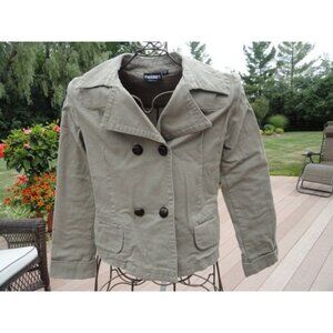 Vtg Steve & Barry Women's Beige Khaki Double Breasted Blazer Made In India 100%